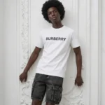 BURB Logo Print  Mens Tshirt - White