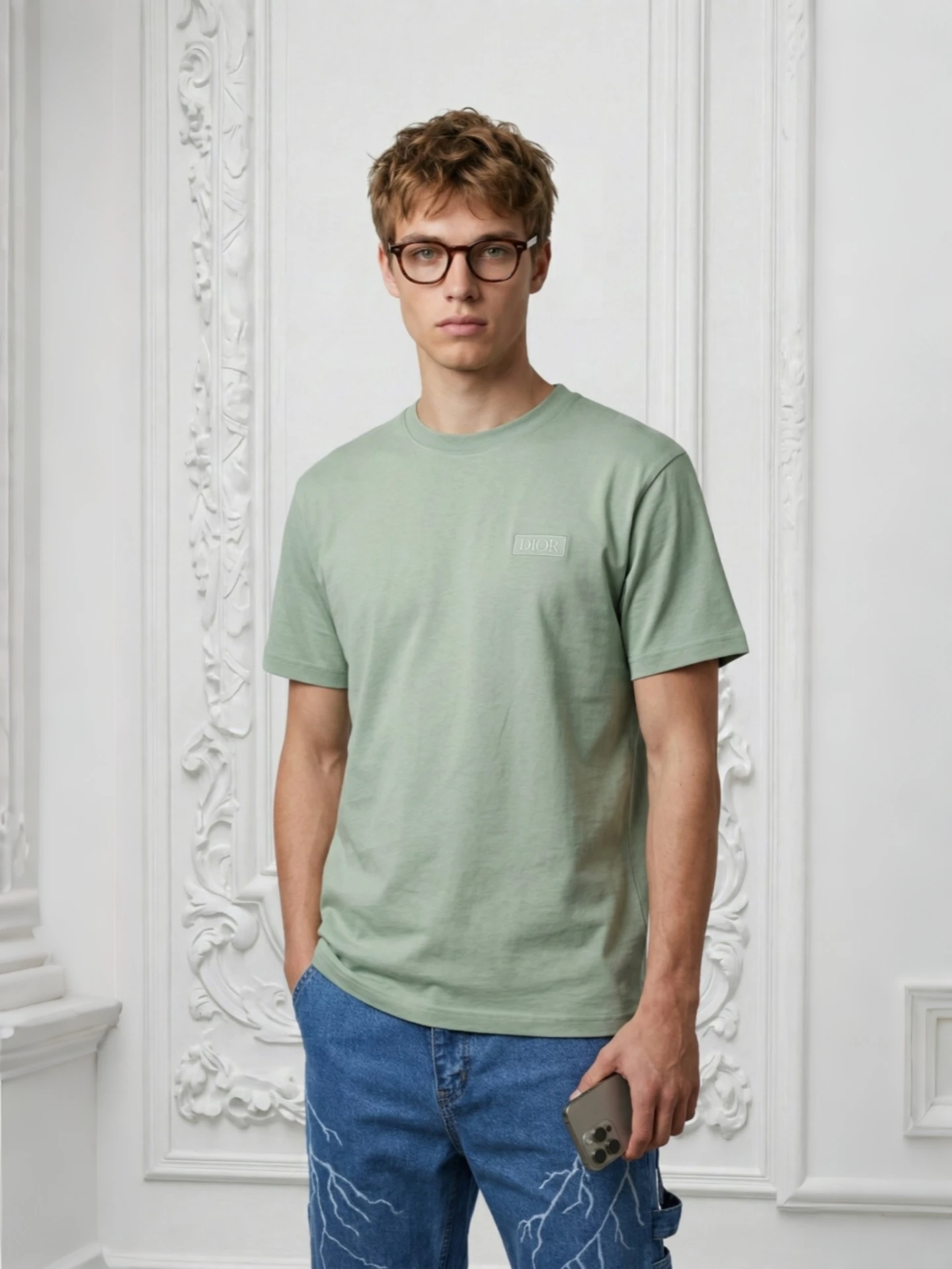 kristian-dior-embossed-logo-inspire-man-green-tshirt-4